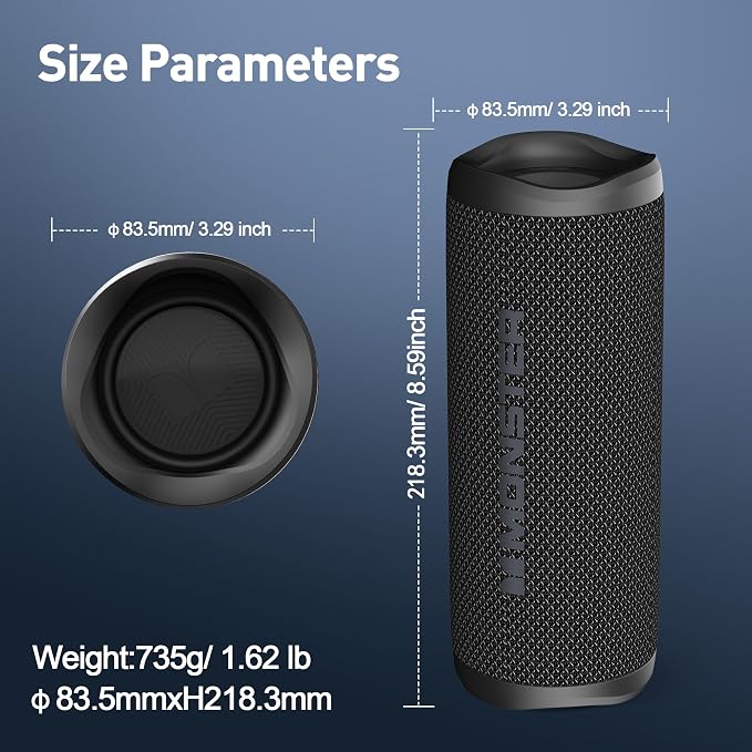 Monster S620 Bluetooth Speaker, Wireless Portable Outdoor Bluetooth Speakers, 60W True Wireless Stereo IPX8 Waterproof, Dual PairingBluetooth 5.4 Built-in Mic, Perfect for Home, Black