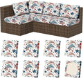 8Pcs Stretch Patio Cushion Covers, Outdoor Couch & Sofa Replacement Slipcovers for Patio Furniture Cushion Covers, Washable Reusable Furniture Protector