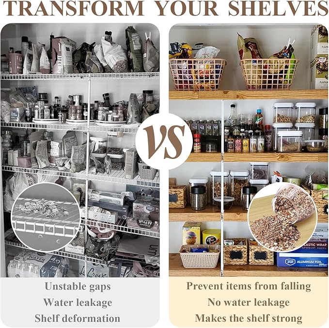 5 Pack Wire Shelf Covers,42x16x2in Wire Rack Covers for Pantry Durable PVC Shelf Liners-0.31 inch Thick, Moisture-Resistant Shelves Cover for Store Pantry Kitchen Removable Closet,#01 White