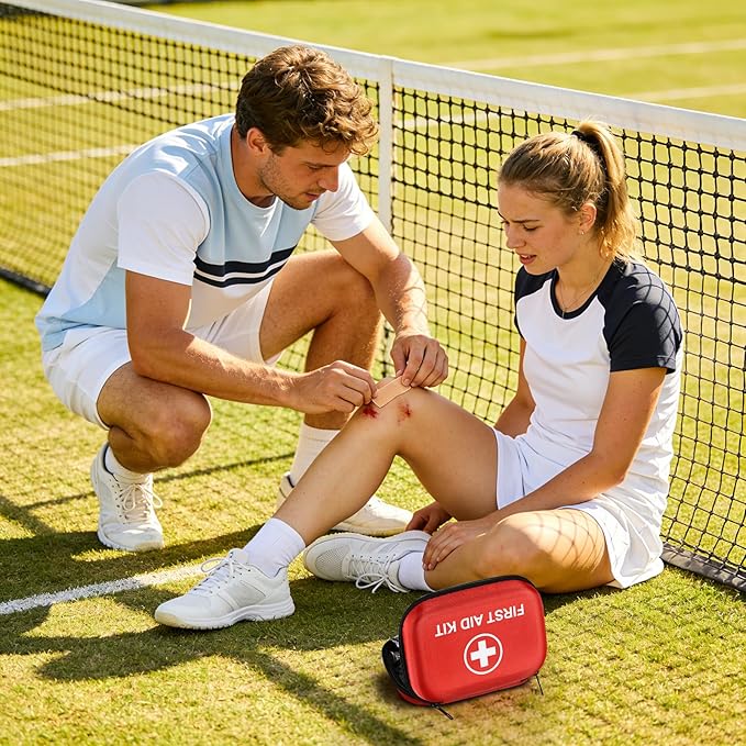 Mini First Aid Kit, 115 Piece Hard-Shell Portable EVA Emergency Medical Kit, Suitable for Home, Travel, Outdoor, Camping, Office, Car, Hiking, and School