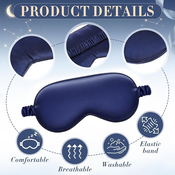 Cuffbow 36 Pcs Silk Sleep Eye Masks Bulk Satin Eye Cover Blindfold Eyeshade with Adjustable Elastic Strap for Women Men Sleeping Travel Wedding Gift(Green, Navy Blue, Black)