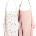 Konssy 2-Pack Muslin Nursing Cover Up for Breastfeeding Moms with Rigid Hoop, 100% Cotton, Lightweight & Breathable Breastfeeding Cover, Adjustable & Comfort