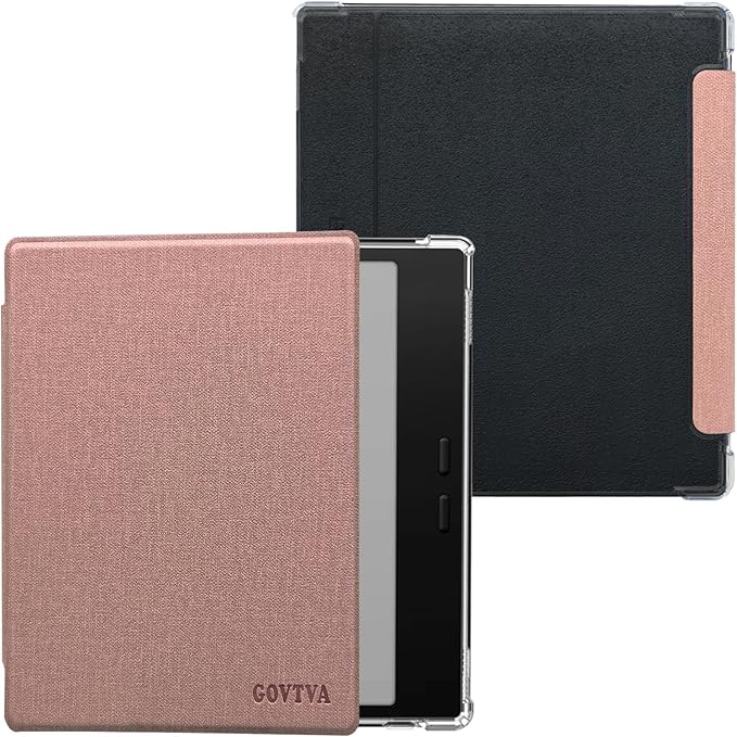 Transparent TPU Back Case for Onyx Boox Go Color 7 (Gen 1/2, 2024/2025) / Boox Go 7 Ultra-Thin Enhanced Auto Sleep/Wake Cover with Thickened Corners, Magnetic Closure (Rose Pink)