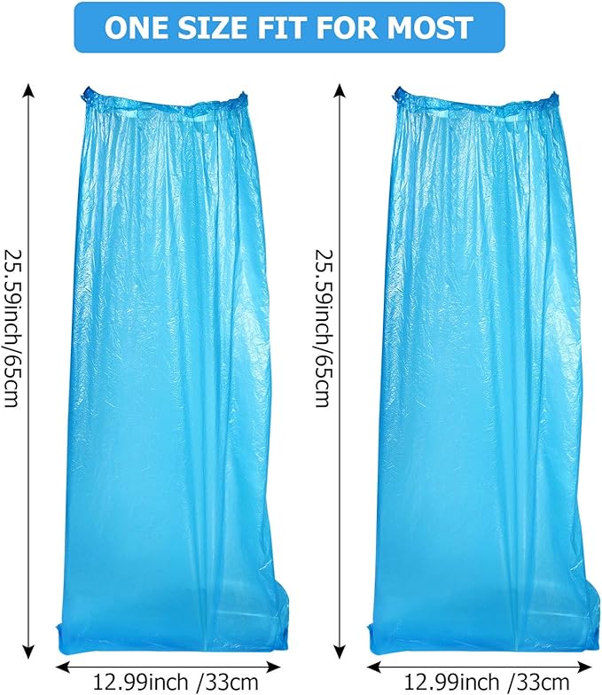 SATINIOR 40 Pieces/ 20 Pairs Disposable Boot Covers Long Plastic Waterproof Shoes Cover Over the Knee for Men Women Outdoor Rain and Snow