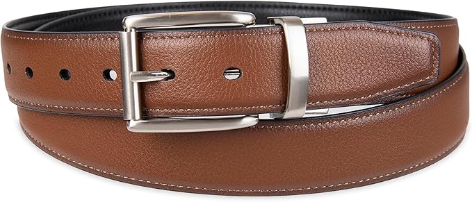 DOCKERS Men's Two-in-one Reversible Rotative Buckle Everyday Casual Dress Belt (Regular and Big & Tall Sizing)