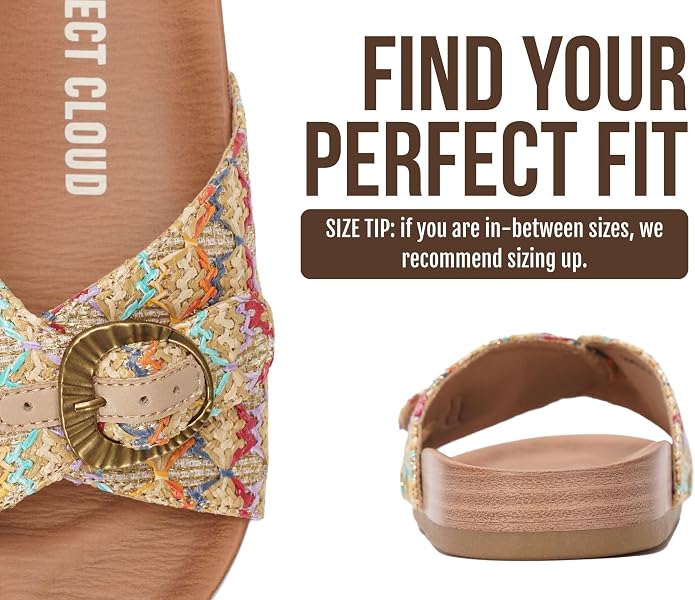Project Cloud Womens Sandals - Adjustable Buckle Sandals for Women 2026 with Plush Insole - Lightweight & Non Slip Slides for Women Footwear