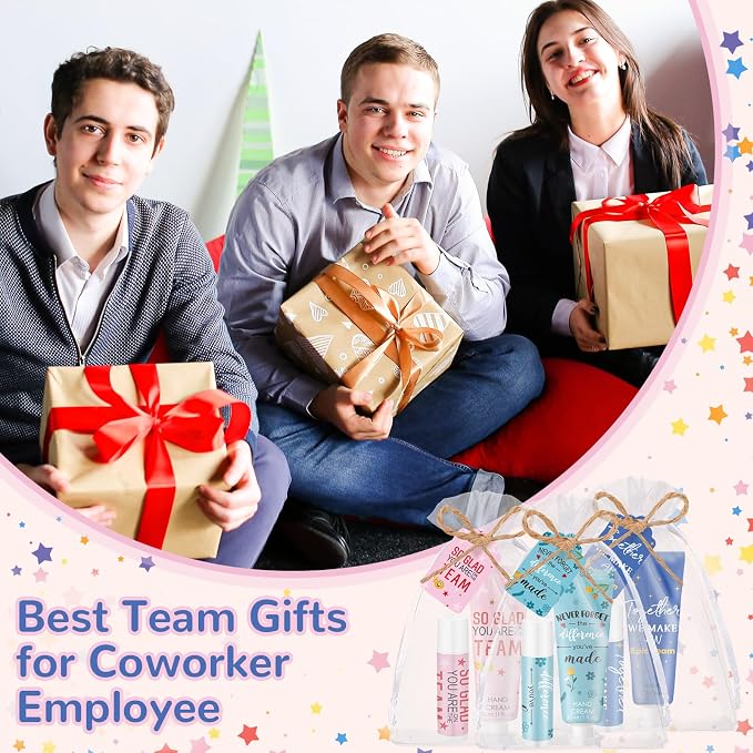 72set/288pcs Best Team Ever Gifts Team Appreciation Thank You Gifts for Coworkers Women Employee Appreciation Gift Party Favors Basket Stuffers Items Travel Hand Lotion and Lip Balm Set