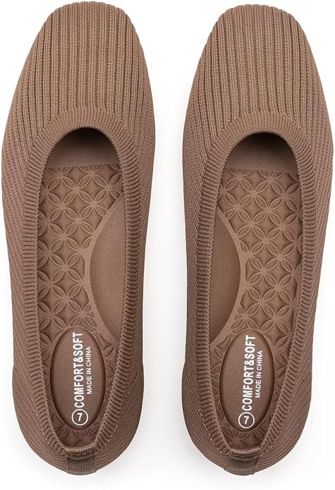 Frank Mully Women's Flats Square Toe Flats Comfortable Slip on Washable Ballet Flats Shoes for Women Dressy Work