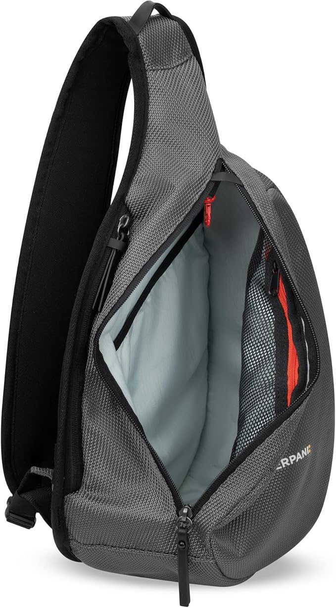 Sherpani Esprit, Anti Theft Sling Bag, Right-Handed Sling Purse, 10L Travel Bag, Crossbody Backpack, Travel Gift, Fits 10 Inch Tablet (Granite)