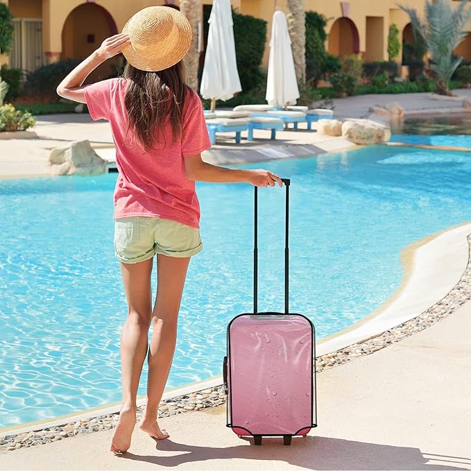 24 Inch Clear Suitcase Cover for Luggage TSA Approved Heavy Duty Waterproof PVC Protector Prevents Scratches Damage for Wheeled Travel Luggage