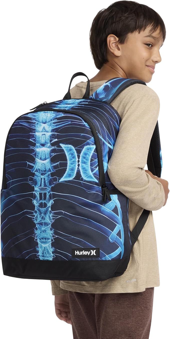 Hurley Unisex-Kids Graphic Backpack, Skeleton, One Size