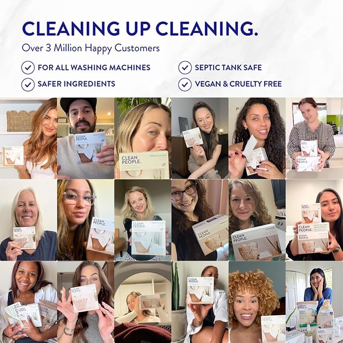 The Clean People Laundry Detergent Sheets - Laundry Soap - Ultra Concentrated, Recyclable Packaging, Stain Fighting - Sweet Petals & Vanilla, 192 Pack