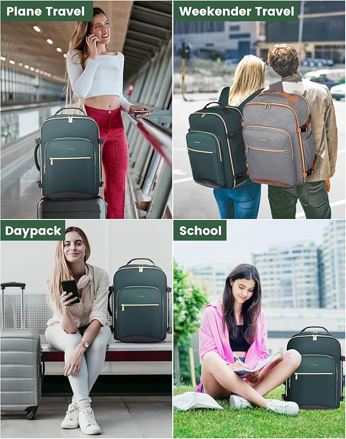 LOVEVOOK 40L Travel Backpack Flight Approved Carry on Backpack,3 Packing Cubes,Waterproof Personal Item Travel Bag,TSA Carry on Luggage Suitcase Travel Essentials,Gifts for Women & Men,fits 17" Laptop