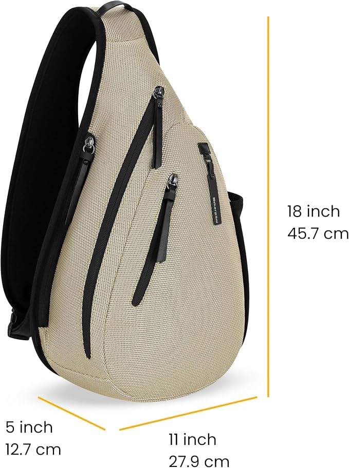 Sherpani Esprit, Anti Theft Sling Bag, Right-Handed Sling Purse, 10L Travel Bag, Crossbody Backpack, Travel Gift, Fits 10 Inch Tablet (Straw Signature)