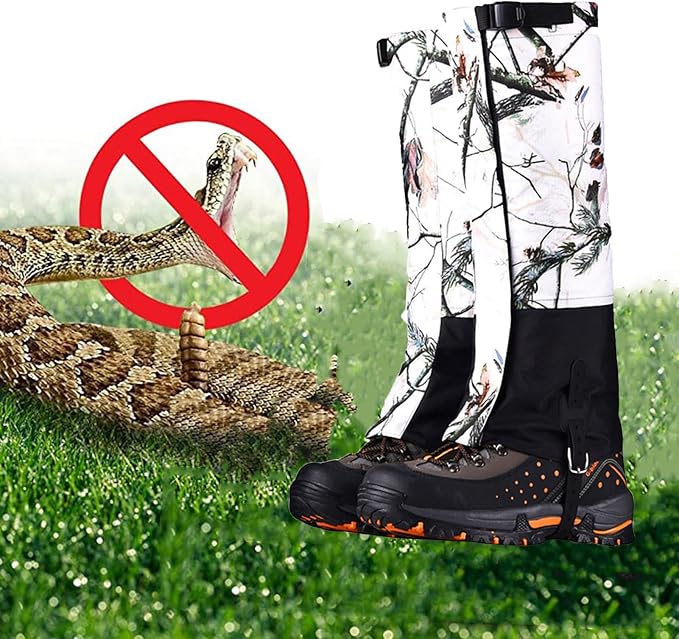 Hiking Gaiters, Outdoor High Gaiters, Ice Climbing and Skiing Gaiters, Snake Protection for Men and Women for Mountain Snow Hiking Skiing Walking Climbing Gardening