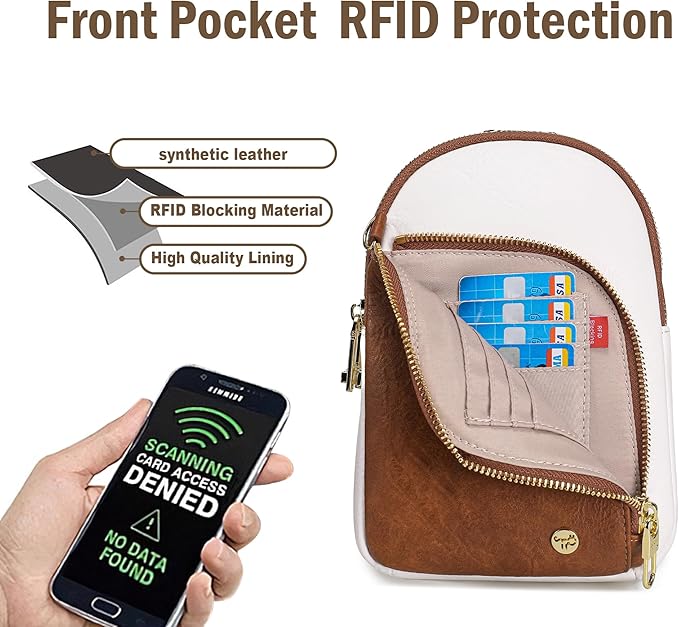 INICAT RFID Blocking Sling Bag, Anti Theft Crossbody Bag for Women Compact Travel Purses Vegan Leather
