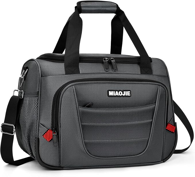 Underseat Carry On luggage Bag Airplanes Personal Item Bags, Gym Bag for Men Weekender Overnight Travel Tote Bag Shoulder Small Softside Carry on Luggage Travel Duffel Bags For Men Women -16 IN Grey