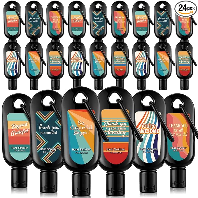 Appreciation Hand Sanitizers Keychain Gift Thank You Mini Travel Size Hand Sanitizer Gel with Keychain Bulk Appreciation Back to School Gift Teacher Nurse Coworker Team Women Employee