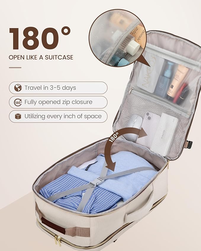 LOVEVOOK 40L Travel Backpack Flight Approved Carry on Backpack,3 Packing Cubes,Waterproof Personal Item Travel Bag,TSA Carry on Luggage Suitcase Travel Essentials,Gifts for Women & Men,fits 17" Laptop