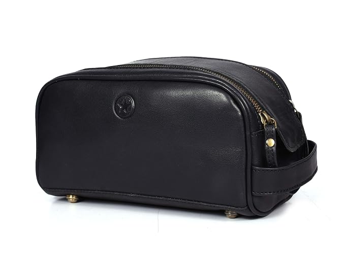 Leather Toiletry Travel Pouch Leather Waterproof Dopp Kit By Aaron Leather Goods