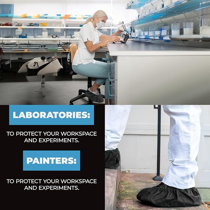 Blue Shoe Guys Reusable Waterproof Shoe Covers – 4 Pack (2 Pairs) – Rain Boot Covers for Men & Women – Durable, Washable, Non-Slip Overshoes for Indoor & Outdoor Protection