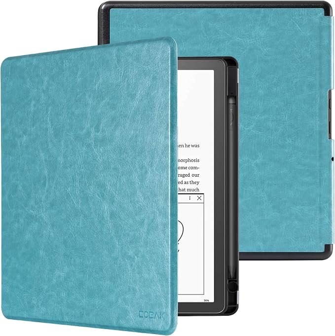 CoBak Case for Kindle Scribe - All New PU Leather Cover with Auto Sleep Wake Feature for Kindle Scribe 10.2" 2022 & 2024 Released with Pen Holder