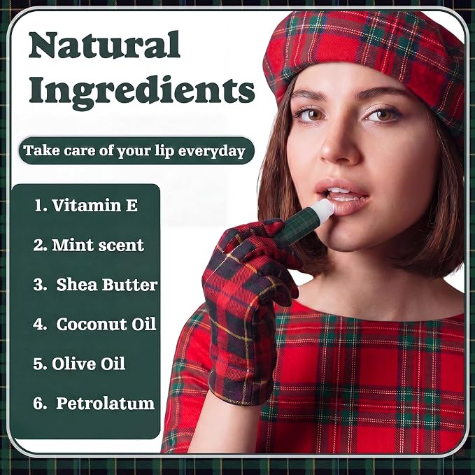 50 Sets 200 Pcs Blue Green Tartan Plaid Baby Shower Hand Lotion and Lip Balm Gift Theme Baby Shower Party Favors Travel Size Hand Lotion and Lip Balm Bulk with Organza Bags Tags