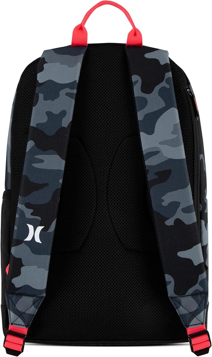 Hurley Unisex-Kids Graphic Backpack, Dark Grey Camo/Black, One Size