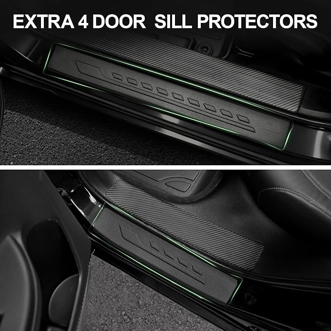 Floor Mats for 2013-2017 Honda Accord Sedan (Not for Vinyl Floors), TPE All Weather Durable Floor Liners Door Sill Guards for Accord Accessories