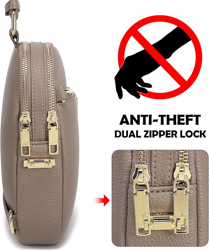 INICAT RFID Blocking Sling Bag, Anti Theft Crossbody Bag for Women Compact Travel Purses Vegan Leather