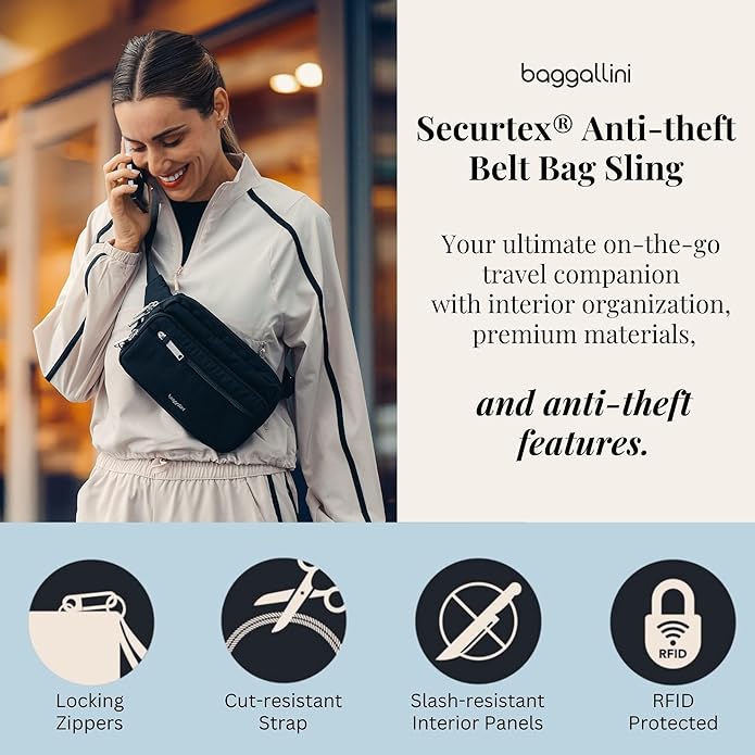Baggallini Securtex Anti-Theft Belt Bag