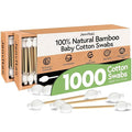 Jenvita 100% Bamboo Swabs for Ears (1000-Pack) - Safety Cotton Swabs for Baby & Personal Care | Safe, Organic Bamboo Baby Ear Cleaner | FSC Certified & Hypoallergenic, Made for All Ages & Pets