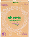 Sheets Laundry Club Laundry Detergent Sheets, 50 Pack (Up to 100 Loads) - Lavender - New Liquidless Technology, Travel Essential Cleaning Supplies