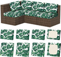 8Pcs Stretch Patio Cushion Covers, Outdoor Couch & Sofa Replacement Slipcovers for Patio Furniture Cushion Covers, Washable Reusable Furniture Protector