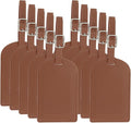 PATIKIL Leather Luggage Tag, 30 Pcs Luggage Tags Pu Bag Tags for Suitcases Airplane Travel Essentials, Brown