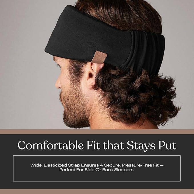 Lunya Women's Washable Silk Sleep Mask LUSK7000, Immerse Black, L | Washable Silk