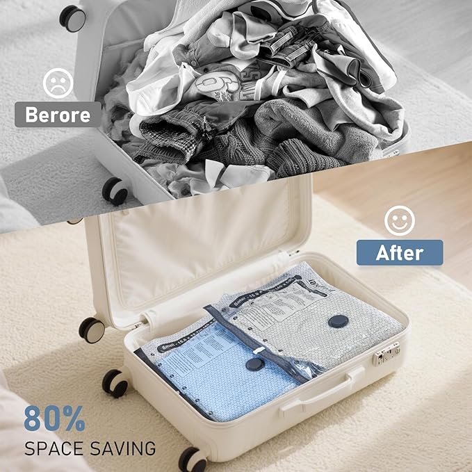 Travel Vacuum Storage Bags with Rechargeable Cordless Pump, 15 Pack 3 Sizes Compression Packing Bag Set for Luggage, Thickened Vacuum Seal Bags for Clothing, Triple-Zipper Sealer Upgrade