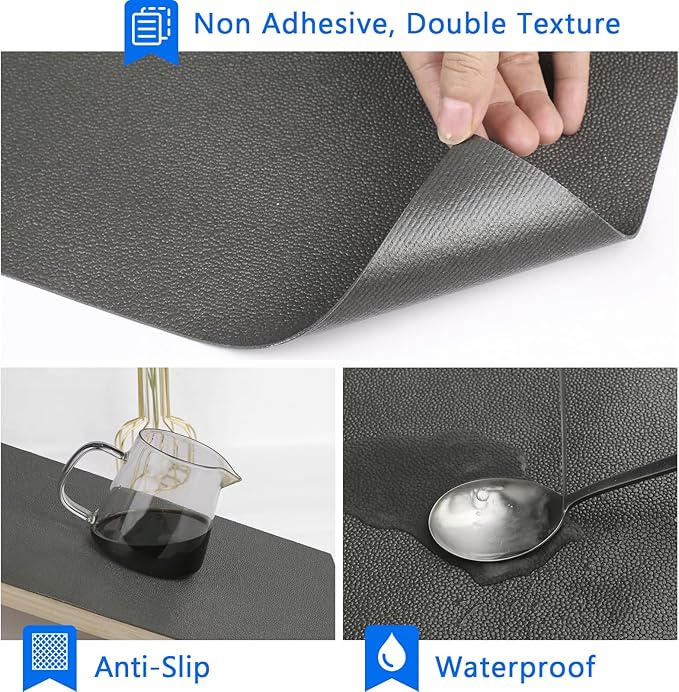 WochiTV Shelf Liner for Cabinets, Drawer Non Adhesive Non Slip Foam Mat for Kitchen, Pantry, Bathroom, Cupboard, Garage, Closet, Shelves, Drawer, Tool Box, Gray 17.5 x 354 inches