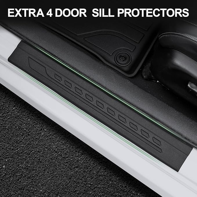 Floor Mats for 2016-2021 Honda Civic Sedan/Coupe/Type R/Insight, 2017-2021 Hatchback, TPE All Weather Durable Floor Liners Door Sill Guards for Honda Civic