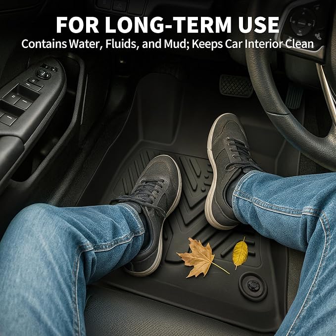 YITAMOTOR Floor Mats Fit for Honda Accord 2018-2022, TPE All Weather Custom Floor Liners 1st & 2nd Row, Black