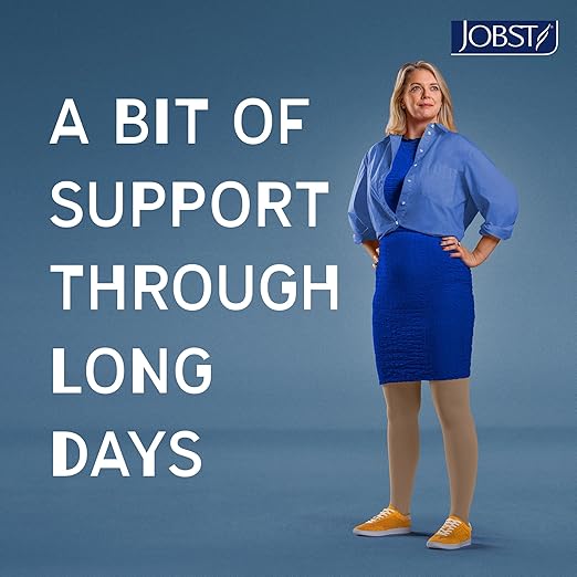 JOBST Relief 15-20mmHg Compression Stockings Knee High, Closed Toe, Beige, Small