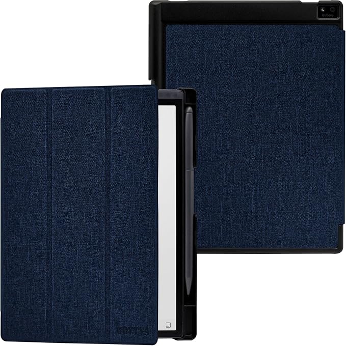 Protective Folio Case for 8.2'' iFLYTEK AINOTE Air 2, Ultra-Thin Lightweight Trifold Protective Cover with Built-in Pen Holder Auto Sleep/Wake for AINOTE Air2 Tablet (Cloth Bark Blue)