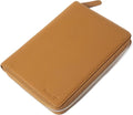 Full Grain Leather Family Passport Holder for 4 Passports - RFID Passport Holder and Travel Document Organizer - Large Leather Travel Wallet for Families - Camel