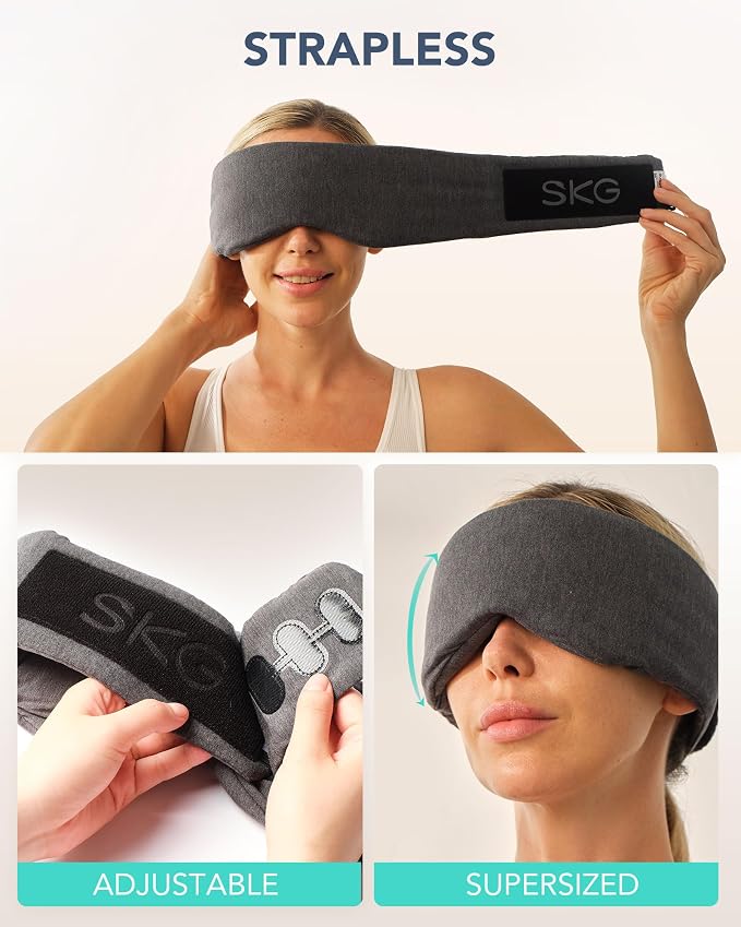 Sleep Mask,Eye Mask Wrap-Around Design, Light Shading, Breathable Fabric, Adjustable, Lightweight, Sturdy Stitching…