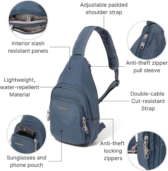 Baggallini Securtex Anti-Theft Daytripper Sling