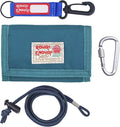 Rough Enough Kids Wallet for Boys Teens with Neck Lanyard Keychain Zipper Coin Pocket Card Holder Blue Soft Nylon