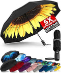 TUMELLA Strongest Windproof Travel Umbrella (Compact, 100MPH Wind-Tested), Light, Portable, One-Handed Use, Automatic Folding Rain Umbrella, Durable, Premium Grip, Fits Car & Backpack