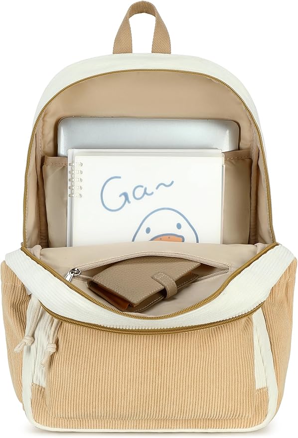 Bluboon School Backpack for Teen Girls Bookbags Elementary High School Corduroy Laptop Bags Women Travel Daypacks