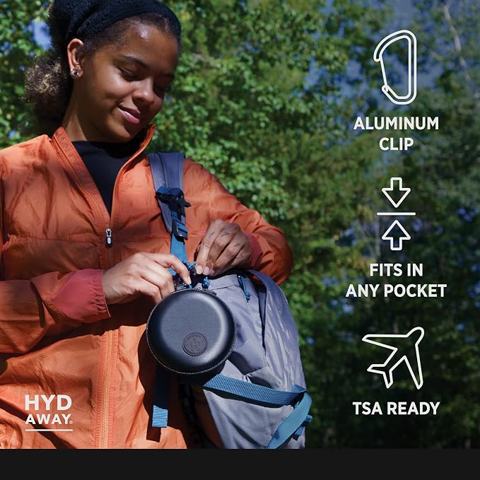HYDAWAY Hydration Travel Pack - 17oz Collapsible Water Bottle with Flip-Top Lid and Protective Travel Case - BPA-Free, Leak-Resistant, and TSA-Friendly for Commuting, Hiking, and Traveling