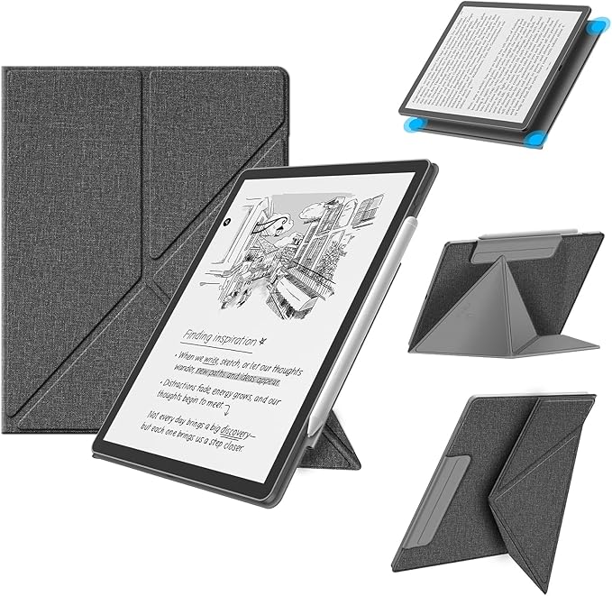 Fintie Case for 11" Kindle Scribe 2025 (3rd Gen) and Kindle Scribe Colorsoft 2025 (1st Gen), Slim Lightweight Multi-Viewing Angles Stand Detachable Magnetic Cover with Pen Buckle, Gray